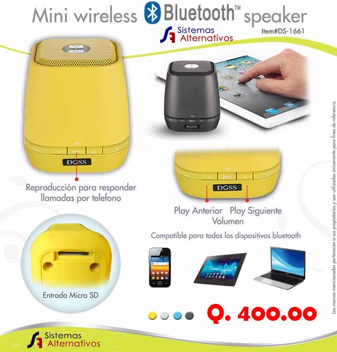 Mini Speaker Bluetooth - Sistemas Alternativos